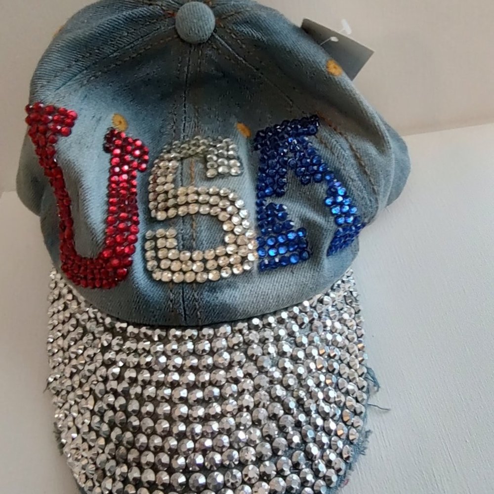 Vera Baseball cap USA rhinestones with NWT